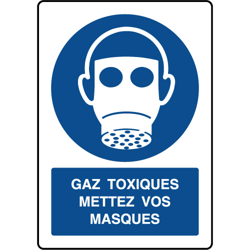 Signalisation d'obligation - Port du masque à gaz obligatoire