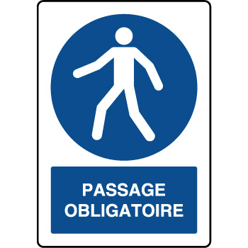 Panneau d'obligation vertical passage obligatoire