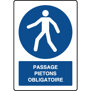 Panneau d'obligation vertical Passage pitons obligatoire