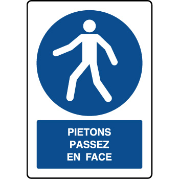 Panneau d'obligation vertical pitons passez en face