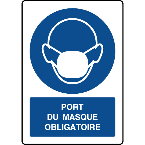 Panneau Port obligatoire casque et masque respiratoire