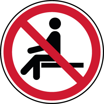 Panneau interdiction de s'asseoir