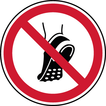 Panneau interdit de porter chaussures picot mtal