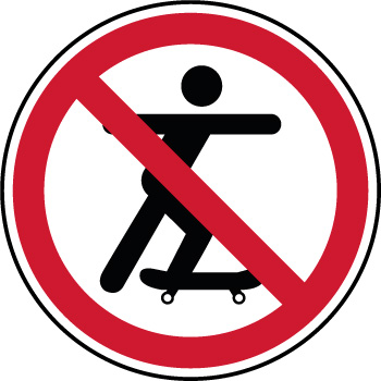 Panneau skateboard interdits