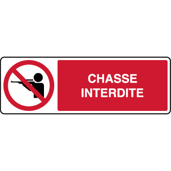 Panneau horizontal chasse interdite