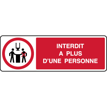 Panneau horizontal interdit  plus d'une personne