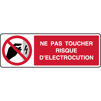 Panneau horizontal ne pas toucher risque lctrocution