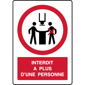 Panneau vertical interdit  plus d'une personne