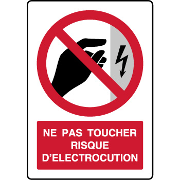 Panneau vertical ne pas toucher risque lctrocution