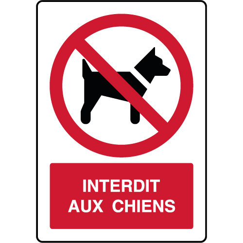 Panneau vertical interdit aux chiens