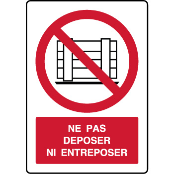 Panneau vertical ne pas dposer ni entreposer