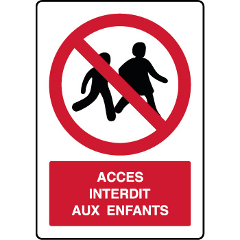 Panneau vertical accs interdit aux enfants
