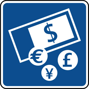 Panneau d'information bureau de change