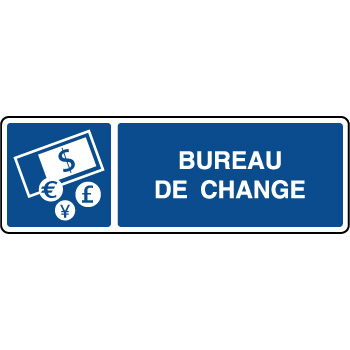 Panneau d'information horizontal bureau de change