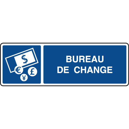 Panneau d'information horizontal bureau de change - Virages