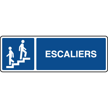 Panneau d'information horizontal texte escaliers