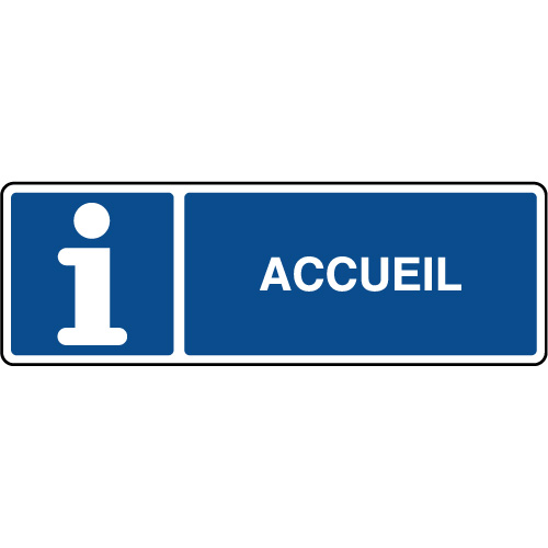 Signalétique, POINT INFO BLEU, Autocollant Panneau Imprimé