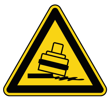 Panneau de danger risque de basculement 