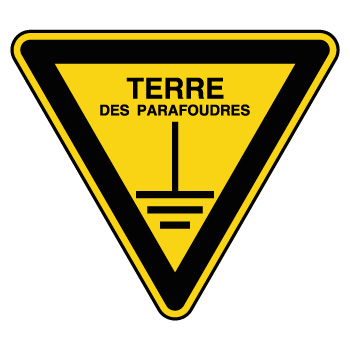 Panneau de danger terre des parafoudres 