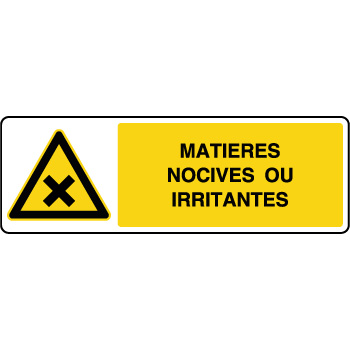 Panneau danger horizontal matires nocives ou irritantes