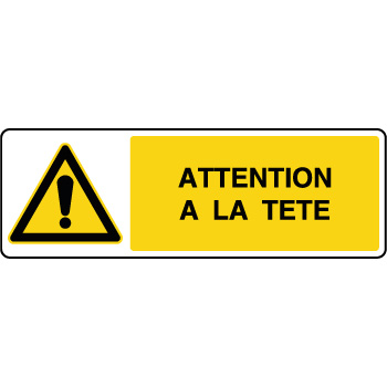 Panneau de danger attention  la tte 