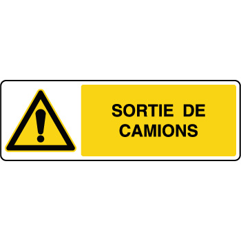 Panneau de danger horizontal sortie de camions