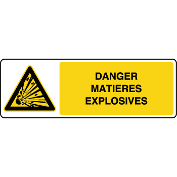 Panneau horizontal danger matires explosives 