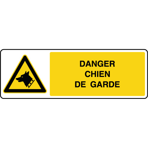 Panneau de danger horizontal chien de garde