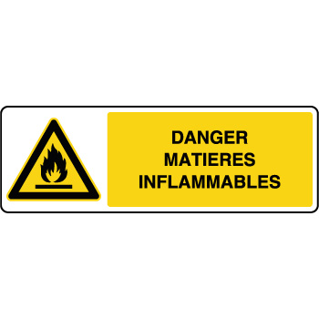 Panneau de danger horizontal matires inflammables
