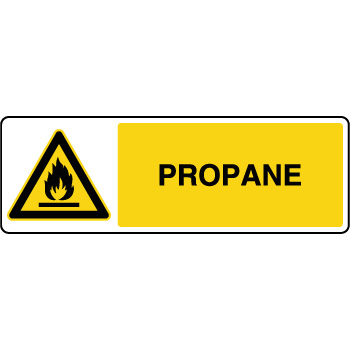 Panneau de danger horizontal gaz propane