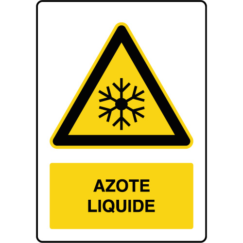 Panneau de danger vertical azote liquide