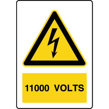Panneau de danger vertical 1100V 