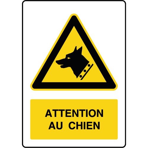 Panneau de danger vertical attention au chien