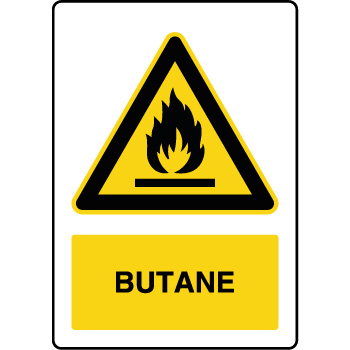 Panneau de danger vertical butane 