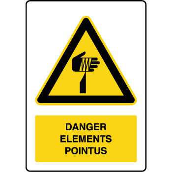 Panneau de danger vertical lments pointus 