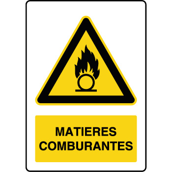 Panneau de danger vertical matires comburantes