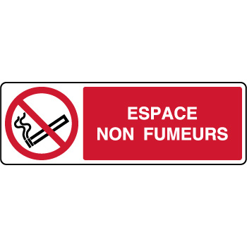 Panneau horizontal espace non fumeurs