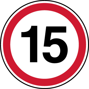 Panneau d'interdiction de parking vitesse limite  15 km/h