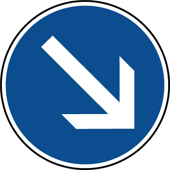 Panneau d'obligation de parking contourner  droite