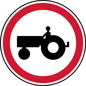 Panneau de parking interdiction aux vehicules agricoles