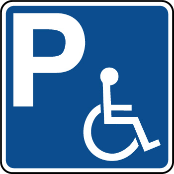 Panneau indication de parking rserv aux handicaps