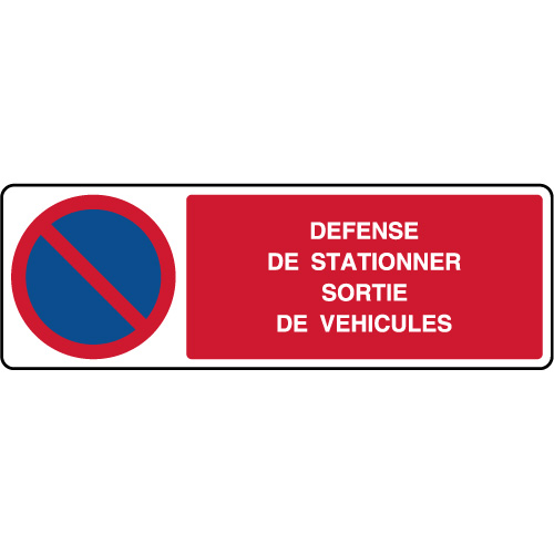 Panneau horizontal défense de stationner sortie véhicules - Virages