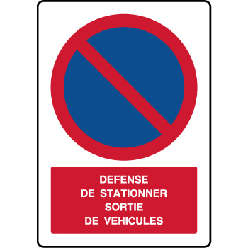 Panneau vertical dfense de stationner sortie vhicules