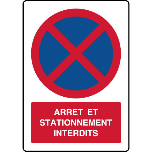 Pictogramme de sécurité adhésif - Interdiction de Stationner (40 x 40 