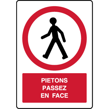 Panneau vertical de parking pitons passez en face