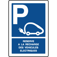 Panneau réservé véhicules électriques vert personnalisé