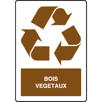 Panneau de tri slectif vertical bois et vgtaux