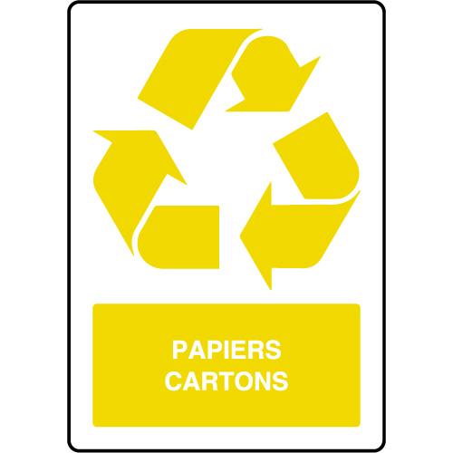 Panneau Recyclage Cartons - Signalisation de Recyclage / Ecologie