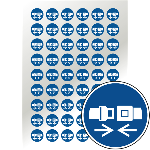 Pictogrammes ceinture de sécurité obligatoire - Virages