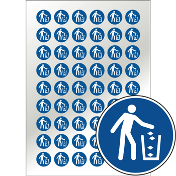 Pictogrammes d'obligation utiliser la poubelle